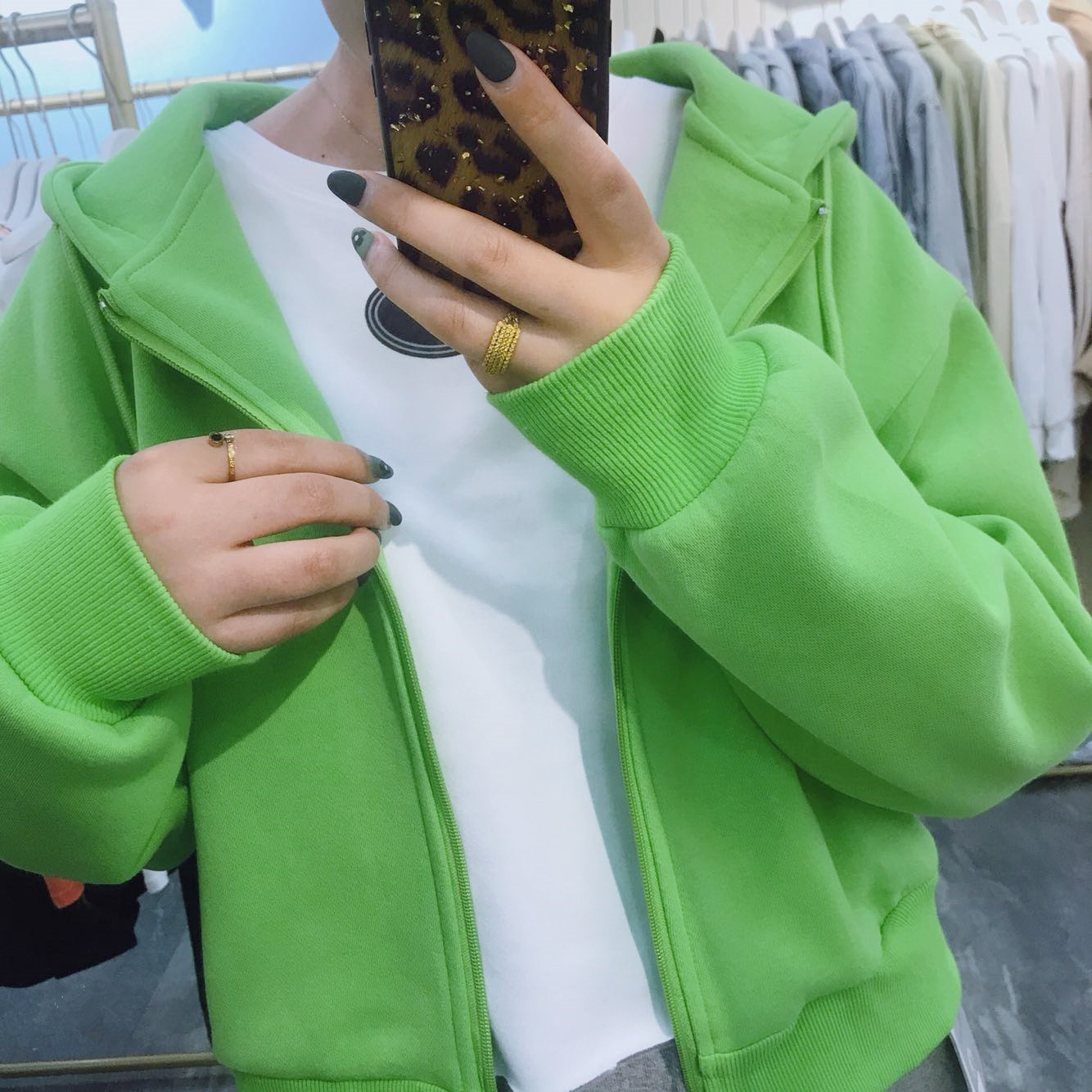 2019 Autumn New Korean Version Loose College Style Casual All-match Zipper Steam Nozzle Stuffing Machine Take a Cruise