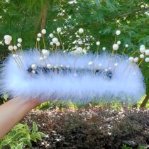 2022 New High-end Goddess Car Anti-slip Mat Pearl Feather Mat Car Ornament Car Interior Decoration Supplies Daquan