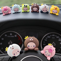 Crown Monkey Cartoon Car Decoration Cartoon Creative Cute Pig Goddess Center Console Car Interior Decoration Supplies Daquan