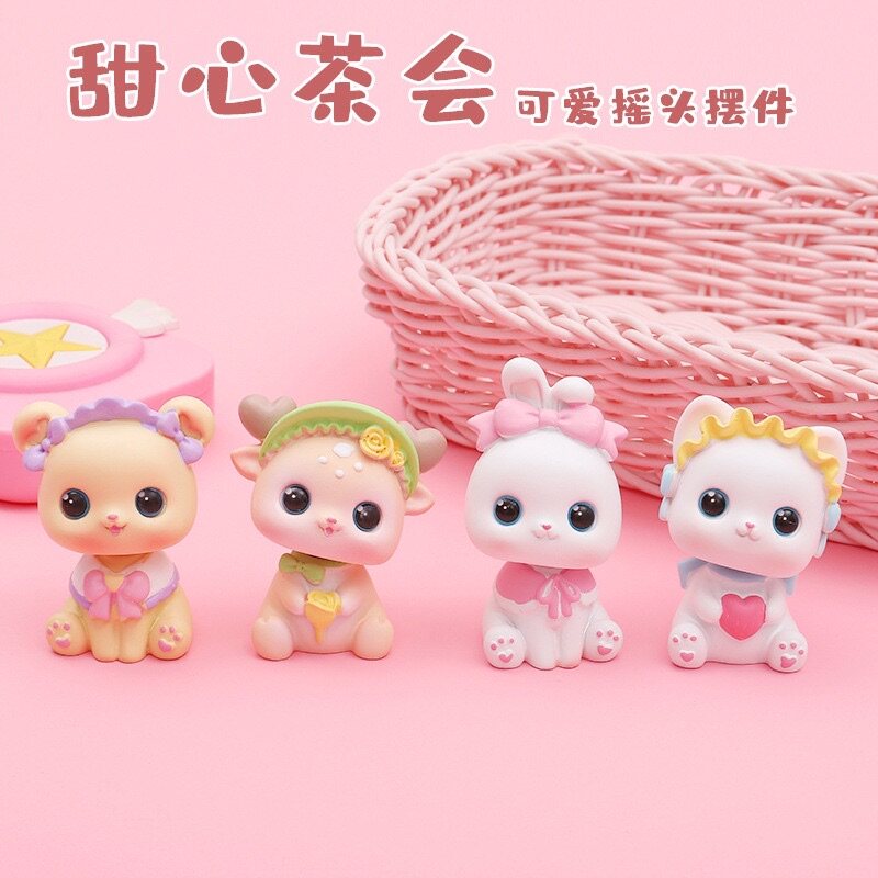 Car Decoration Creative Cute Shaking Head Bedroom Room Desktop Girls Center Console Car Interior Decoration Supplies Daquan