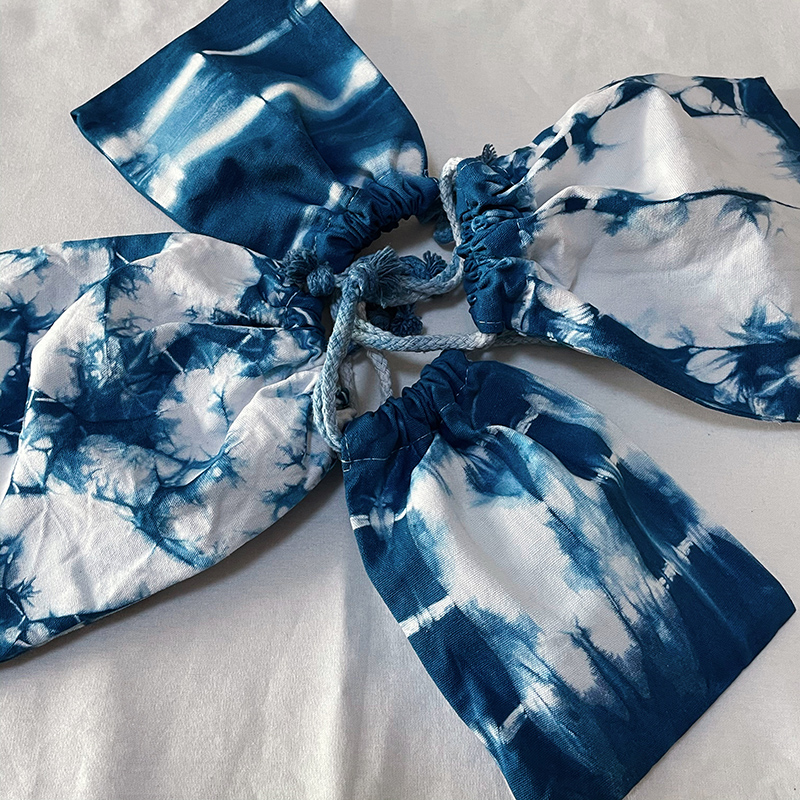 Original design new handmade grass wood dyeing bluedye plant Dye Zero Money Bag Cashier Bag Small Cloth Bag Diy Hand