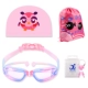 Прозрачное розовое синее зеркало плавания+розовая кошачья голова орлс-шляпа+порошок AC-6+пакет розовой рыбы