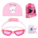 Прозрачное розовое зеркало плавания+розовый плюшевый мишка Pu Hat+Ac-6 порошок+розовая рыба мешок