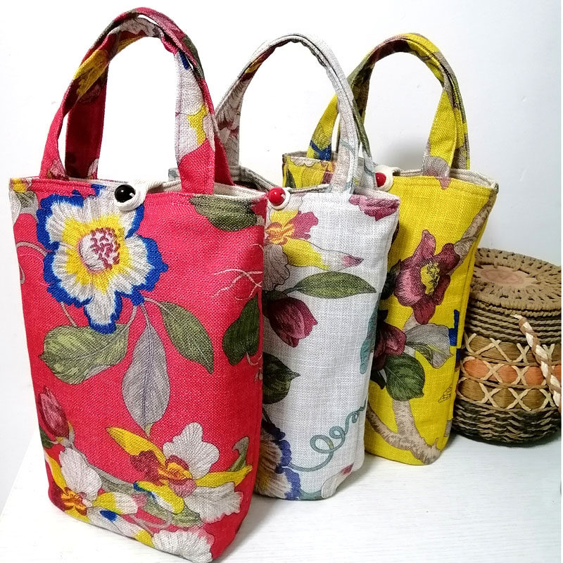 Tea set storage bag heat insulation compartment thick protection double tea cup bag two cup sleeve custom cup sleeve black