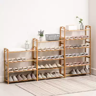 Nanzhu shoe rack Simple household economical solid wood space-saving shoe cabinet Dormitory female door assembly small shoe rack