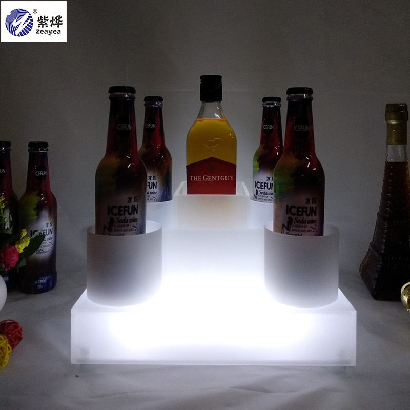 Purple Light LED Charging Acrylic Bar Luminous Wine Base Deer Head Red Bull Shining Base KTV Foreign Wine Seven Colorful Wine Racks