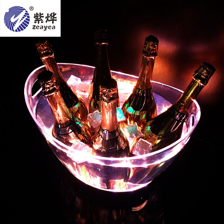 Zihong bar Luminous ice bucket LED rechargeable champagne bucket large colorful acrylic big ingot cocktail bucket