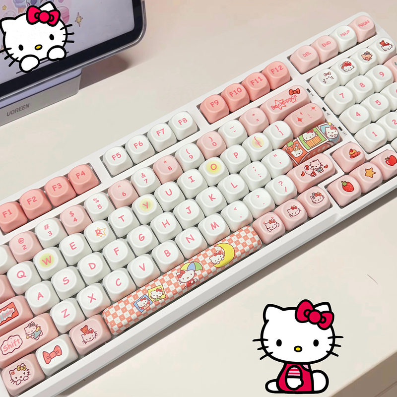 Customized 98-Key Wired/Wireless Three-Mode Mechanical Keyboard Rgb Gaming Office Mahjong Low Noise Kitty Cat
