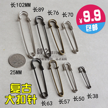 Big Bepin Button Retro Chest Stitch Buttoned Chest Flower Silk Scarf Buckle Decorative Buttoned Pin Stitch Big Buttoned Pin Simple Wind Clog Button