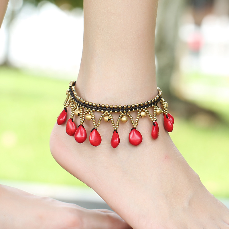 Vòng cổ gió vòng chân nữ rừng đá lỏng lẻo gợi cảm nước phóng túng thả mặt dây chuyền kỳ nghỉ chân gió quốc gia lắc chân nữ 10k