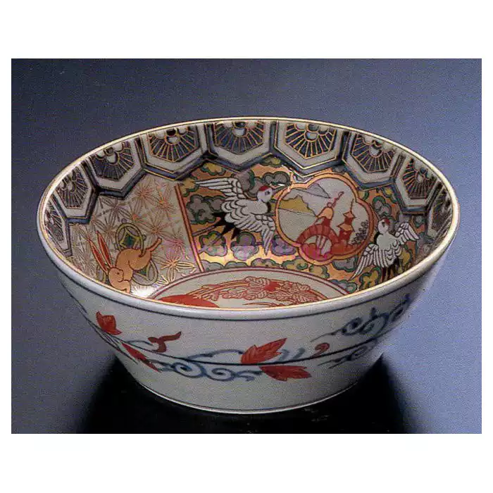 EMS直郵日本製林九郎窯金彩ロココ様式紋小鉢手工陶瓷小碗5個裝