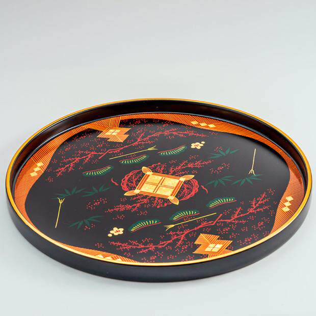 EMS straight delivery: Japanese system (far-to-vine positive store) Tsui Lacquers will be painted with wooden coffee depository dish tea tray