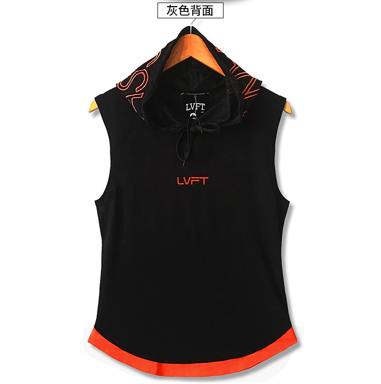Cơ bắp anh em mùa thu mới thể dục thể thao trùm đầu vest nam chạy bộ phù hợp với vest vest tay áo vest mỏng áo khoác sát nách nam