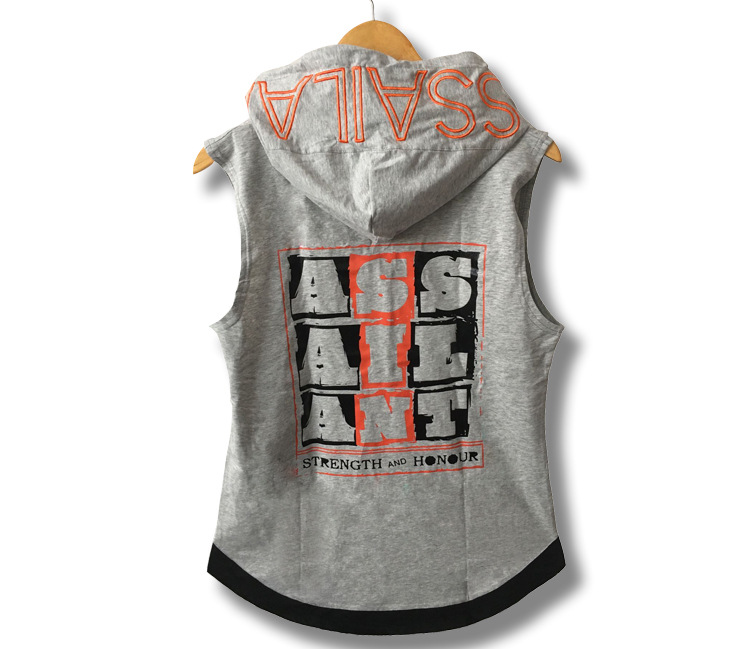 Cơ bắp anh em mùa thu mới thể dục thể thao trùm đầu vest nam chạy bộ phù hợp với vest vest tay áo vest mỏng áo khoác sát nách nam