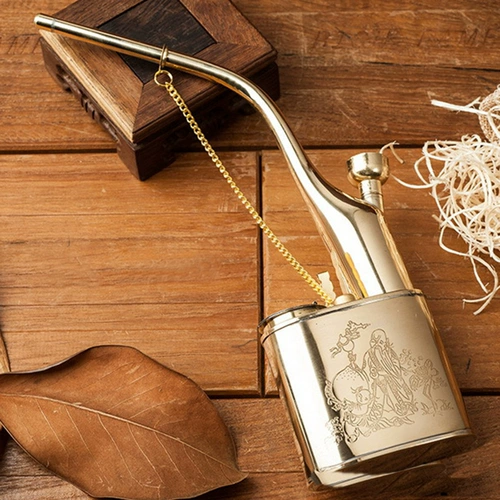 Медный старомодный портативный кальян, мундштук чтобы бросить курить