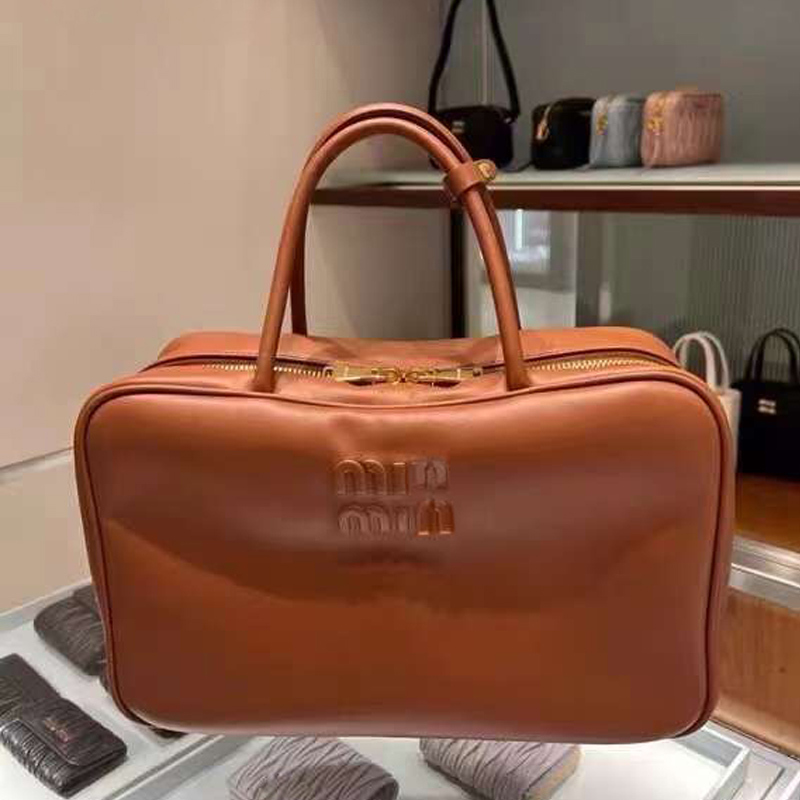 Briefcase for Women 2026 Fashion New Retro Large-Capacity Bowling Bag Boston Bag Hand-Held Pillow Bag
