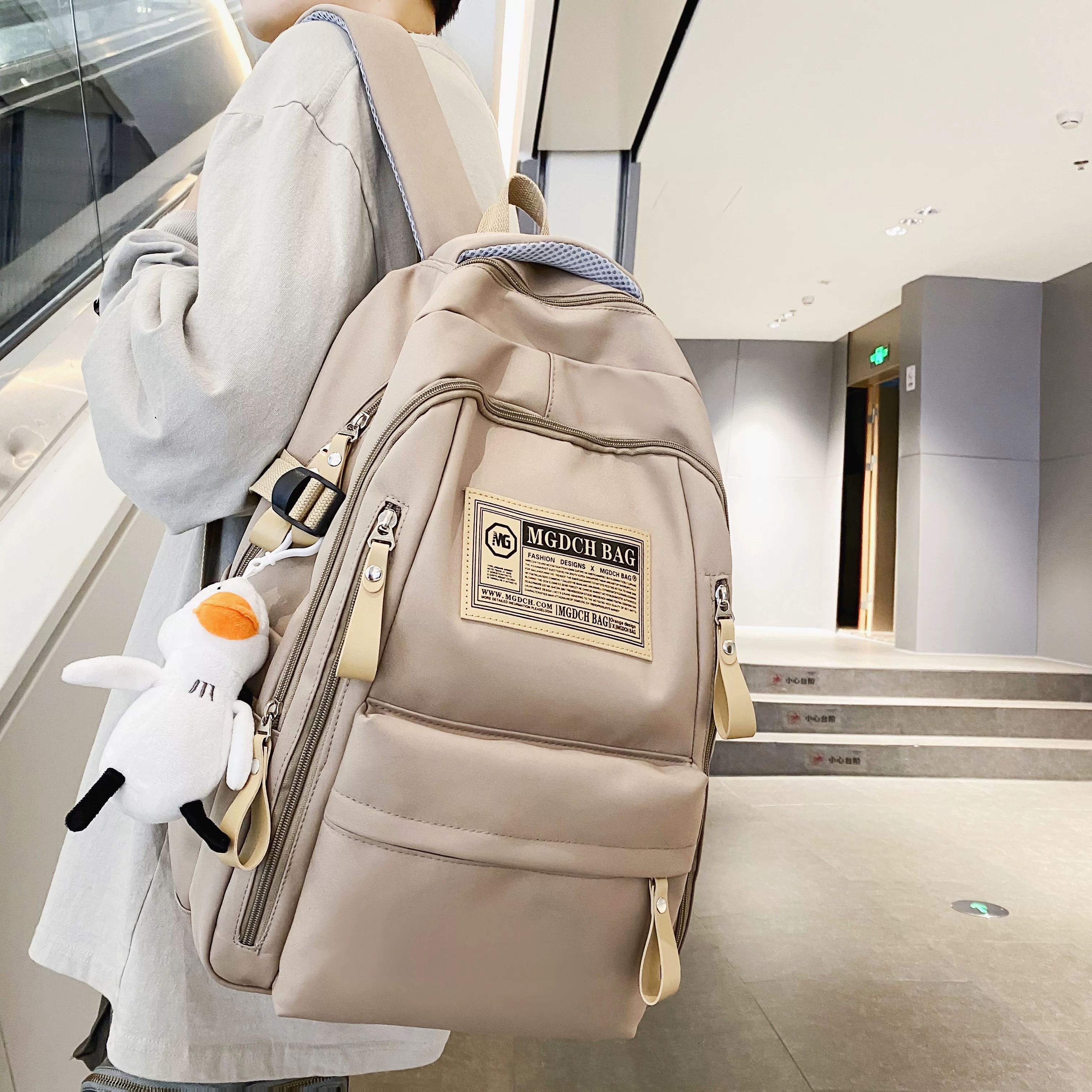 Capacious backpack, shoulder bag, small bag, laptop, for secondary school, for students