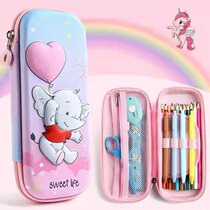 6011 cute cartoon stationery bag ins day series pen bag elementary school children pencil case lead pencil case 3D pen case