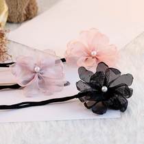 South Korea Maruko Head Disc Hair Styler Sloth Man Head Accessories Pearl Flowers Burning Edge Pan Hair Ornaments New