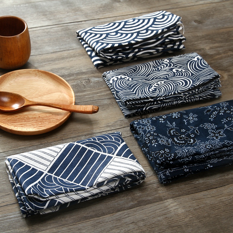 Day Style Napkin Table Cloth China Wind Flower Cloth Photo Dishes Spoon Gourmet Food Photo Items Cutlery Food Background Cloth