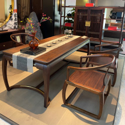 New Chinese solid wood tea table and chair group bubble tea table modern minimalist coffee table office Zen will tea room furniture