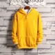 Áo len trùm đầu màu đơn nam áo thun màu vàng áo hoodie mùa thu / mùa đông áo khoác thể thao giản dị áo khoác polyester dài tay - Cực lớn