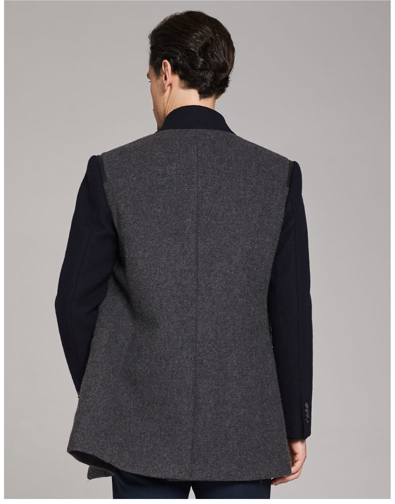 BONI / Fortune Business Men Wool Wool Coat Men Dài phần cổ áo kinh doanh áo khoác lông nam trung niên áo lạnh nam