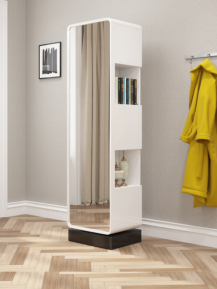 Mirror Full-length mirror Dressing floor-to-ceiling modern simple bedroom household fitting storage cabinet rotatable ins wind light luxury