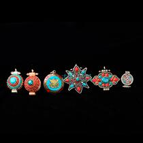 Nepal pure handmade Tibetan amulet Kawu pure copper cross Diamond pestle with buzzing word garu box pendant