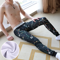 Camouflage mens autumn pants tight warm pants mens cotton plus velvet thickened youth trend inside wear close-fitting personality leggings
