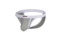 Ice silk double ding men breathable smooth U convex sac bag thong panties