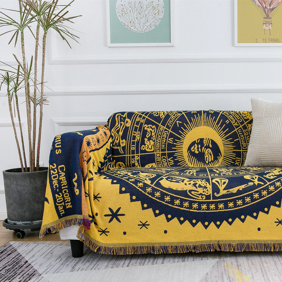 American Countryside Living Room Sofa Towels Full Cover Fabric All Season Pure Cotton Thread Blanket Cover Blanket Dust Cover Chair Cushion Non-slip