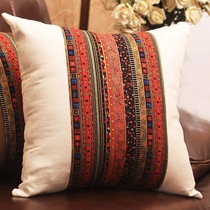 Southeast Asian cotton and linen pillow car office Pillow sofa cushion striped waist pillow Nordic wedding shooting