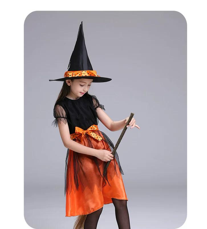 Halloween Kids Quần áo Cô gái Công chúa hóa trang Váy tuyết trắng Phù thủy Little Red quàng khăn bí ngô Trang phục