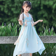 cô gái váy Trung Quốc và trẻ em siêu cổ tích Trung Quốc gió kiểu ngực váy đầm mùa hè váy công chúa mỏng cổ váy chảy.