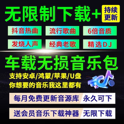 2024 손자없는 자동차 음악 다운로드 패키지 고속 품질 무료 Douyin Mp3 노래 DJ/FLAC/WAV/MP4