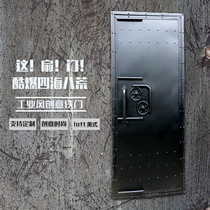 Retro industrial style iron door warehouse swing door creative bar restaurant toilet toilet door bathroom door customization