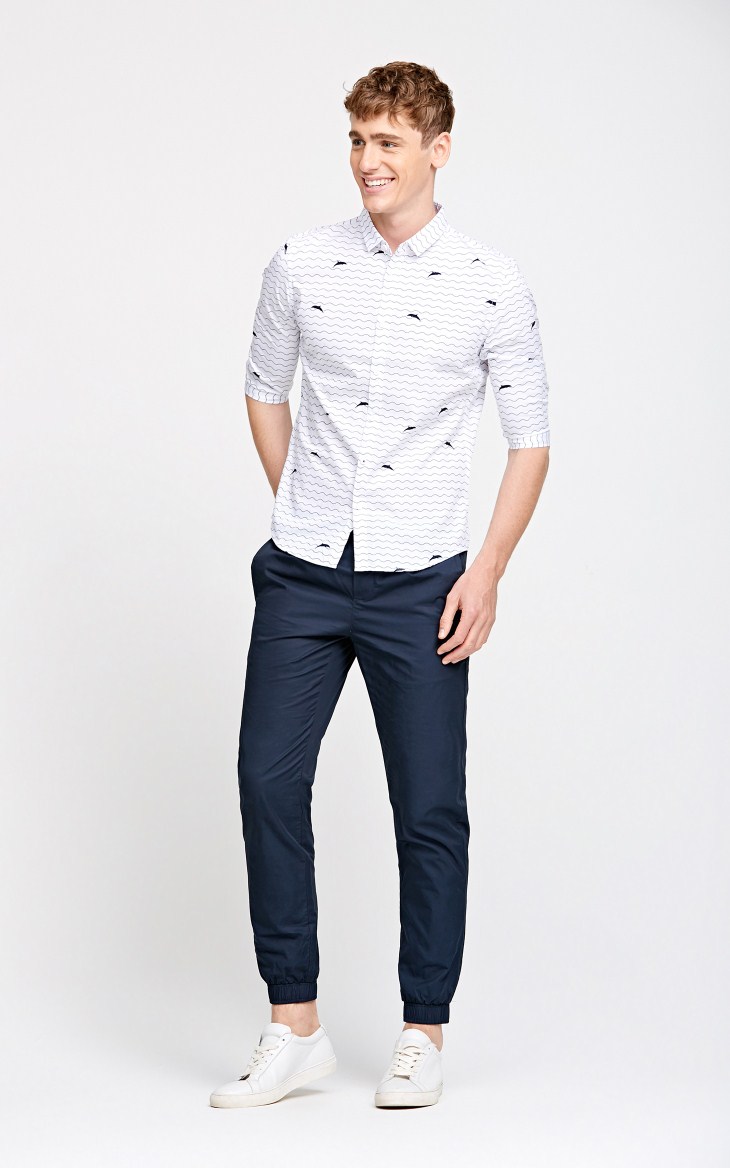 CHỌN Slade cotton in Slim nam cắt tay áo C | 417131503