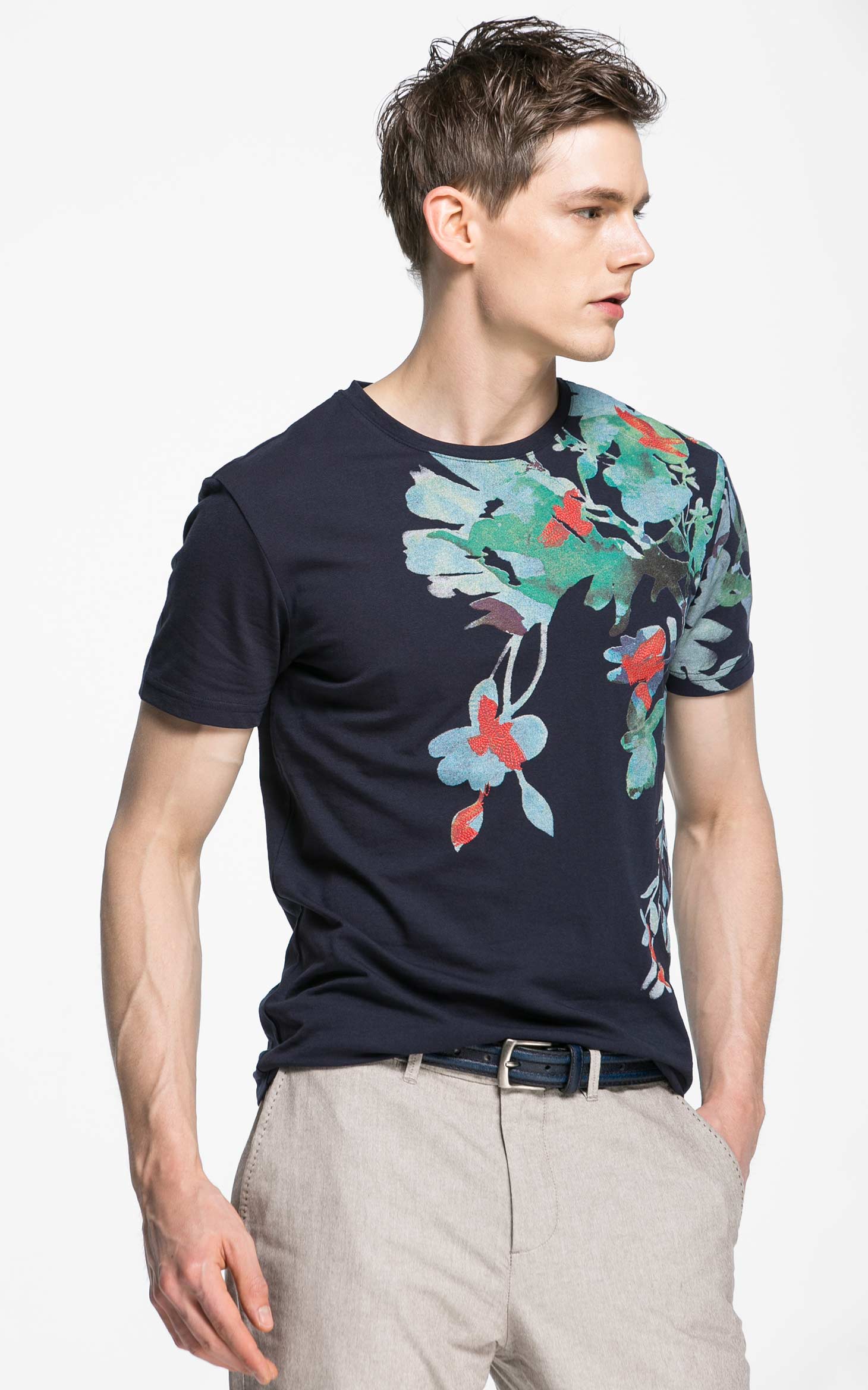 Dưới kệ | | Dưới kệ | Slayde cổ tròn in thêu áo thun nam tay ngắn C-416301502 áo thun nike