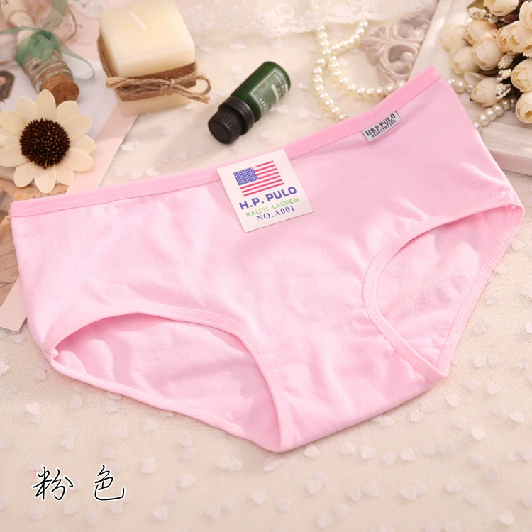 Cô gái vải cotton Cô gái đồ lót eo giữa kích thước lớn học sinh rắn màu lớn trẻ em bông góc phẳng quần lót lưới nam