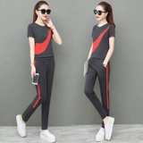 Летняя шелковая летняя одежда, модный спортивный костюм, комплект, сезон 2021, в корейском стиле, в западном стиле, короткий рукав