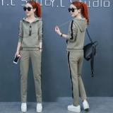 Демисезонный осенний модный спортивный костюм для отдыха, комплект, 2018