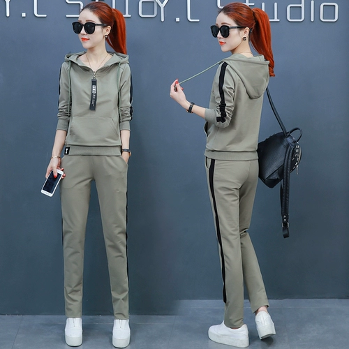 Демисезонный осенний модный спортивный костюм для отдыха, комплект, 2018