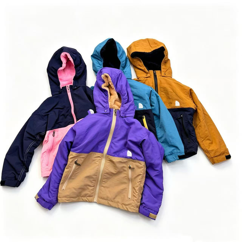 26 Winter Children's Clothing Fleece-Lined Thickened Windproof Jacket for Boys and Girls, Detachable Hood Softshell Jacket