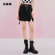 Lolipa Belt Zipper Workwear Short Skirt for Women, Spring and Summer, Petite A-Line Skirt, High-Waisted Slimming Half Skirt