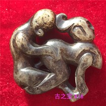 Jade Pei brand ancient jade old Jade Han Dynasty Jade antique collection old objects lucky jade carving handlebar jade pendant
