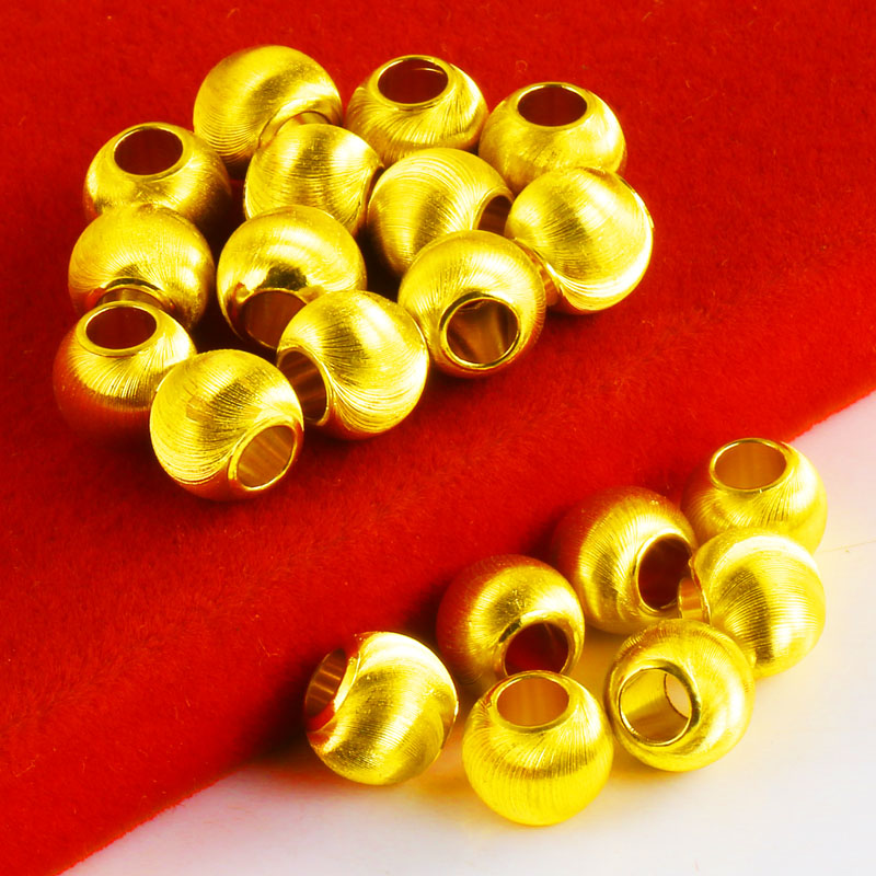 Gold transfer beads hand chisel accessories men and women models cat's eye ancient real gold 9999 pure gold jewelry pure gold jewelry