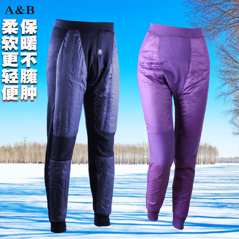 товар из китая ab男士加厚珊瑚绒羽绒防风贴片保暖裤秋裤t703/sz22 &