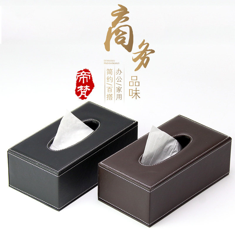 Divan cortice tissue box large household fashion office giftsResidual napkinesLeather Living room tea table
