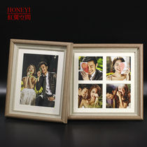 Photo studio wedding photo frame table creative taupe wood grain personality combination frame baby photo cute bag photo printing